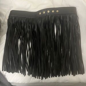 Black Fringe Adjustable Skirt